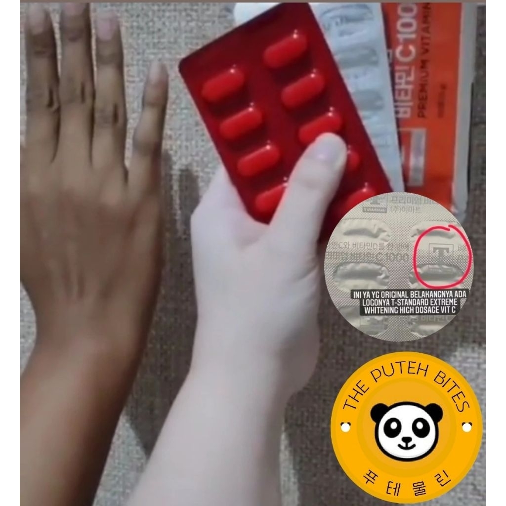 PIL PEMUTIH T-STANDARD VITAMIN C 1000MG[1BLISTER:10TABLETS]