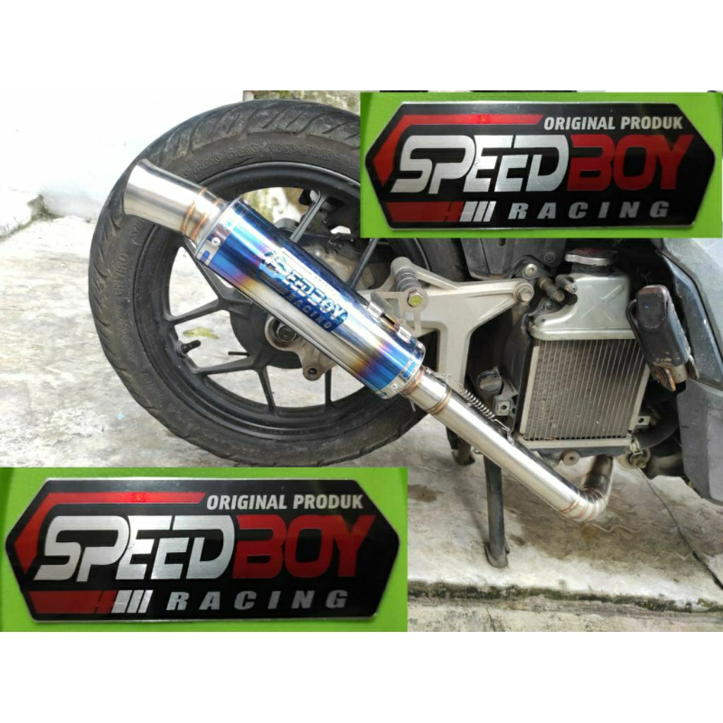 Knalpot Salemba BEAT MIO SCOOPY VARIO blue ceklist styledrug Original SPEEDBOY sbr knalpot racing