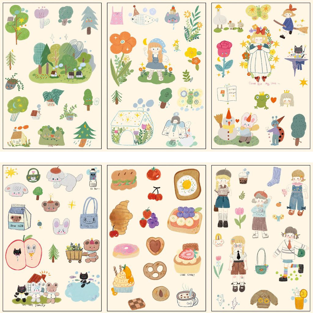 

sticker sheet little girl | sticker deco journaling ipad laptop