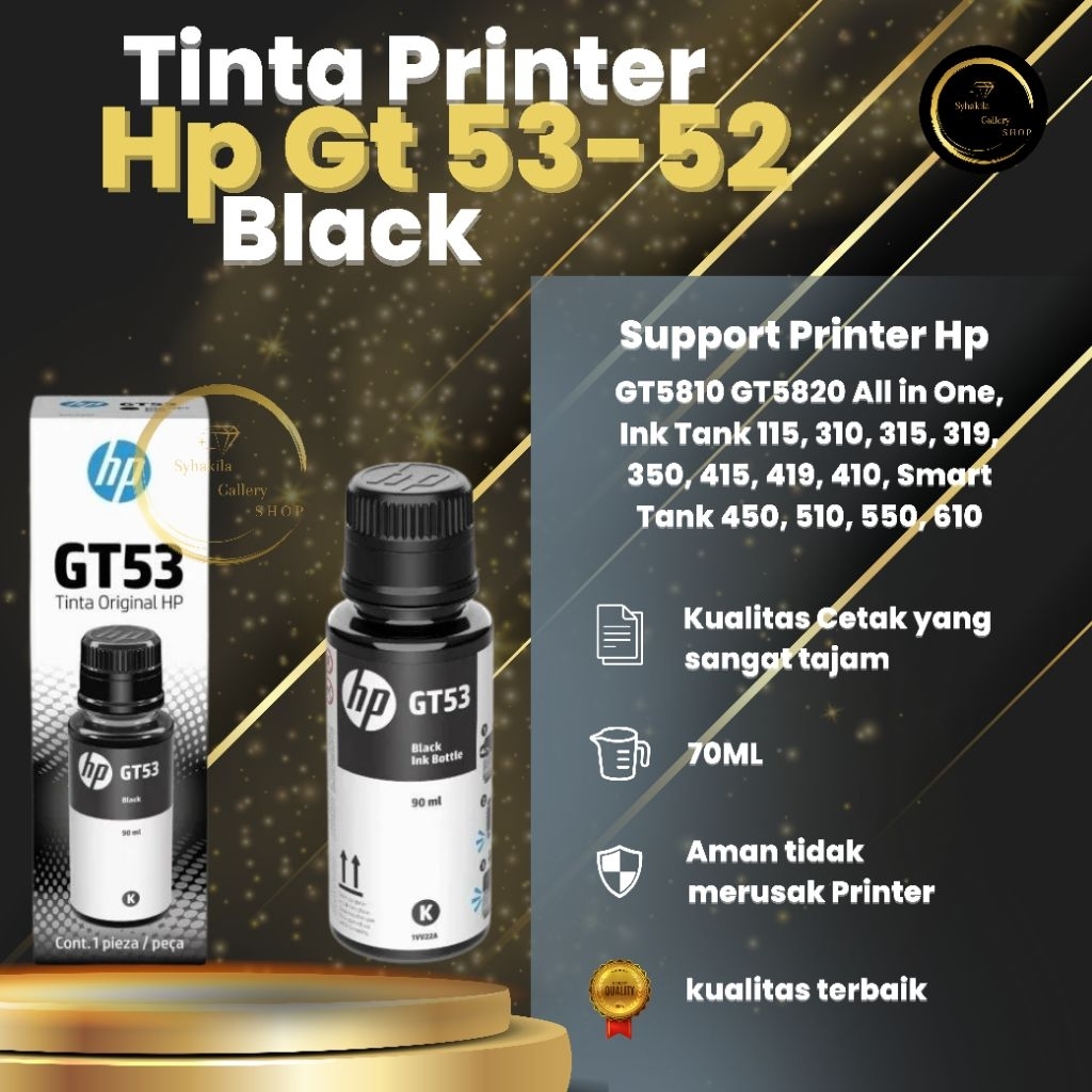 Tinta Hp GT-53 Black Original Series Printer In Tank 315 415 smart 515/615