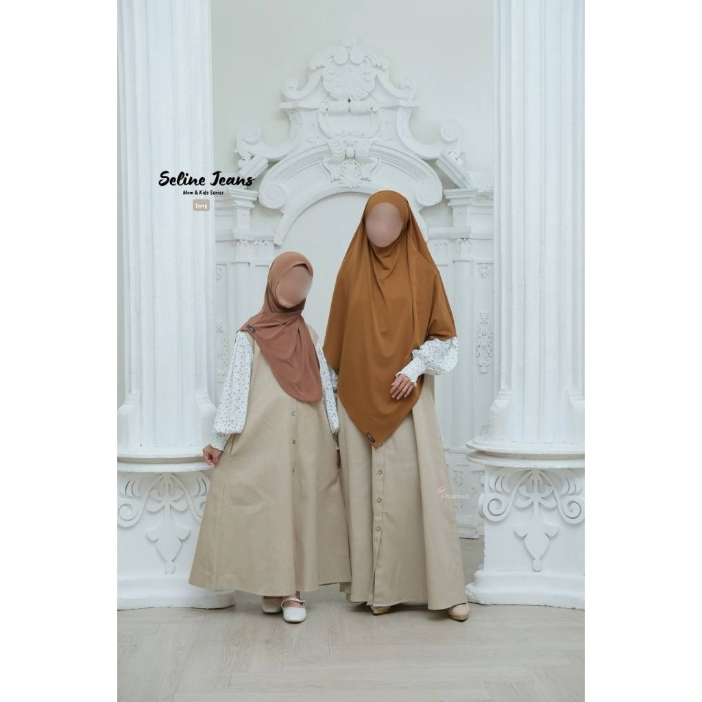 GAMIS COUPLE IBU DAN ANAK / SELINE BY KHUMAAZ (GAMIS JEANS KOMBINASI)