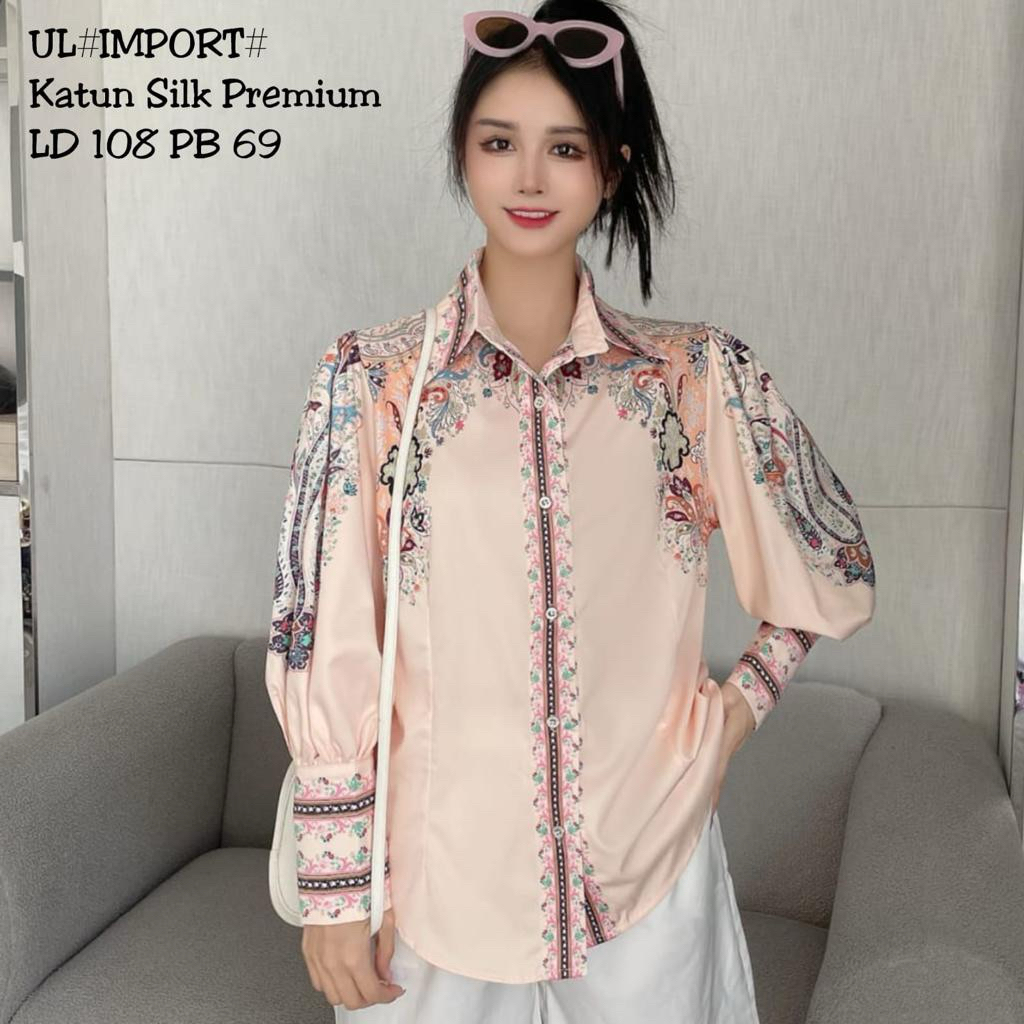 Kemeja lengan balon import