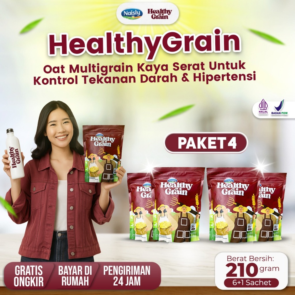 

Oat Multigrain Healthy Grain 4 Pouch – Minuman Herbal untuk Kontrol Tekanan Darah & Hipertensi