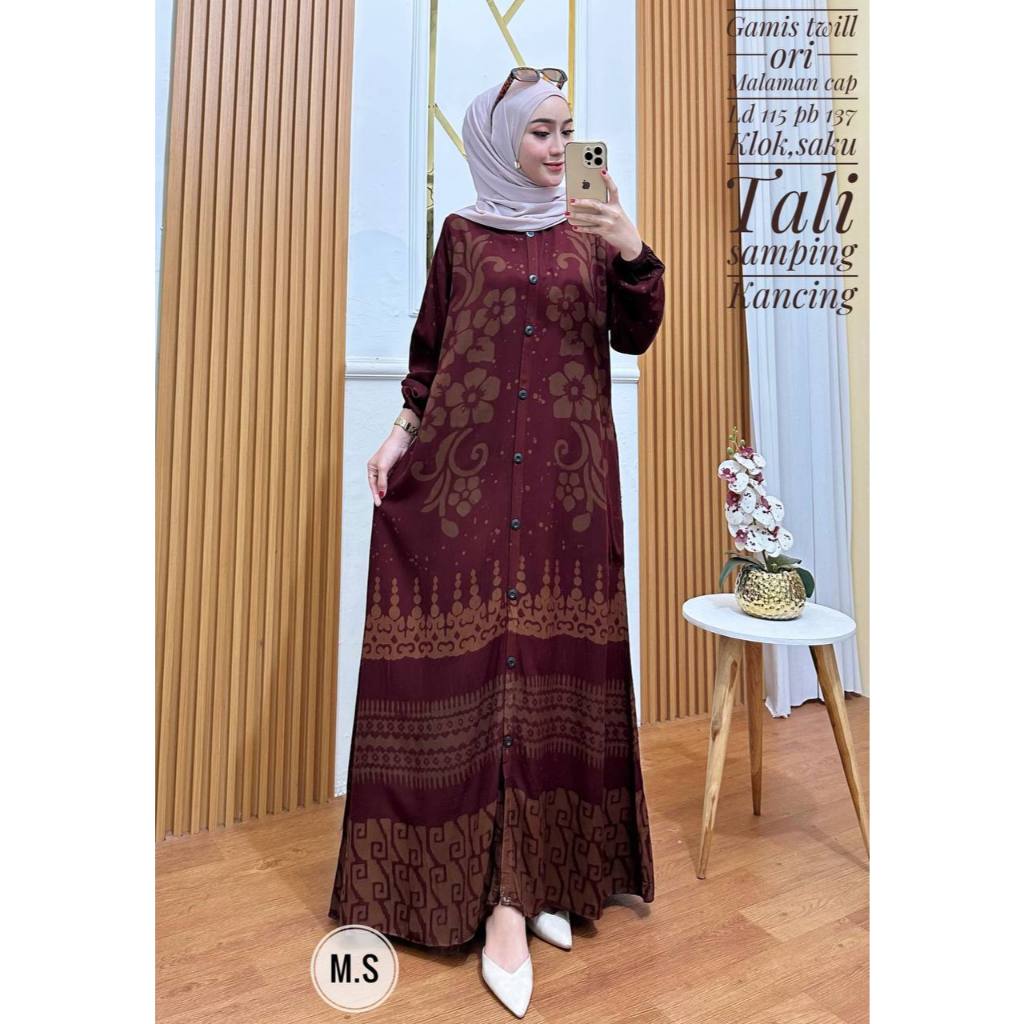 SR01 GAMIS TWILL ORI SLIM- GAMIS TWILL LD 112-117 | GAMIS TWILL ORI PREMIUM | TWILL BATIK PEKALONGAN
