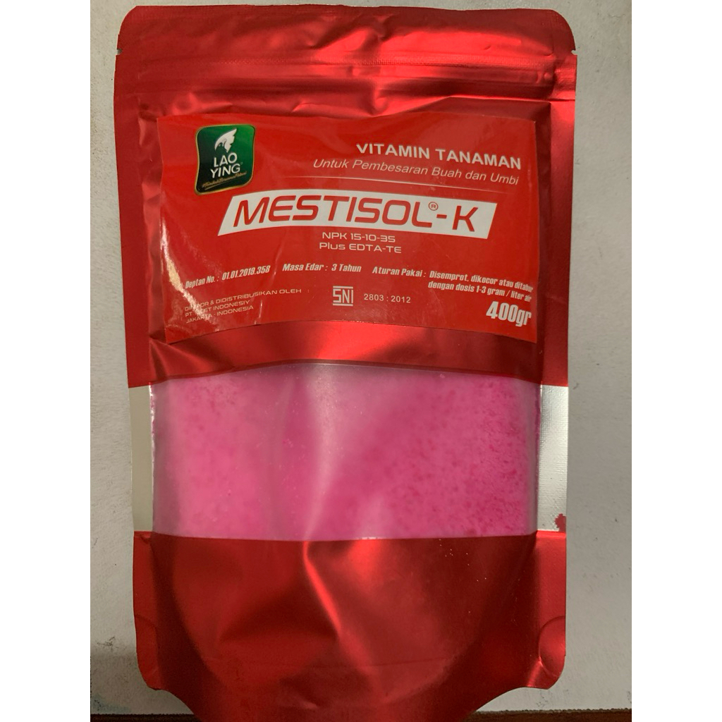 NPK LAO YING MESTISOL K PUPUK VITAMIN BUNGA DAUN BUAH UMBI 400gram