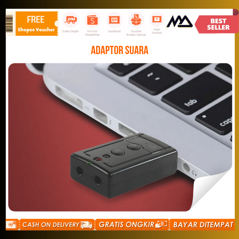 Adaptor Suara / Channel Sound Card Adapter shopee usb sound card Sound Card External USB Sound Card