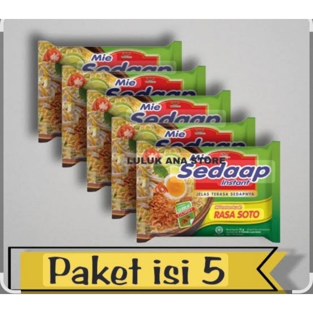

Sedaap soto mie isi 5 bungkus
