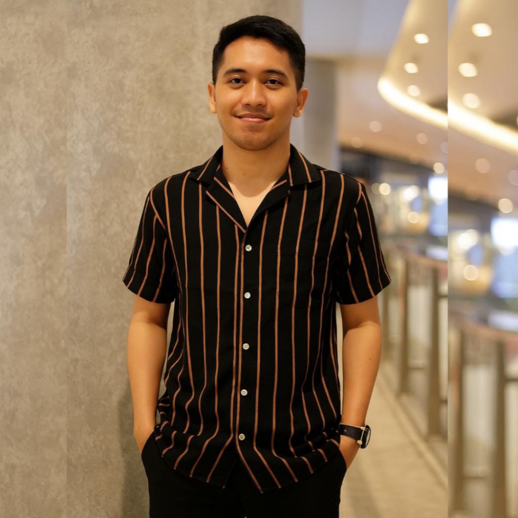 Hem pria lengan pendek kemeja salur pria lengen pendek kemeja pria lengan pendek