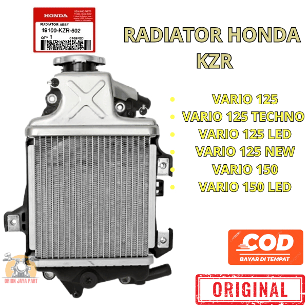 19100-KZR-602 ORIGINAL RADIATOR VARIO 125 TECHNO , VARIO 125 NEW , VARIO 150 NEW , VARIO 125 LED VAR