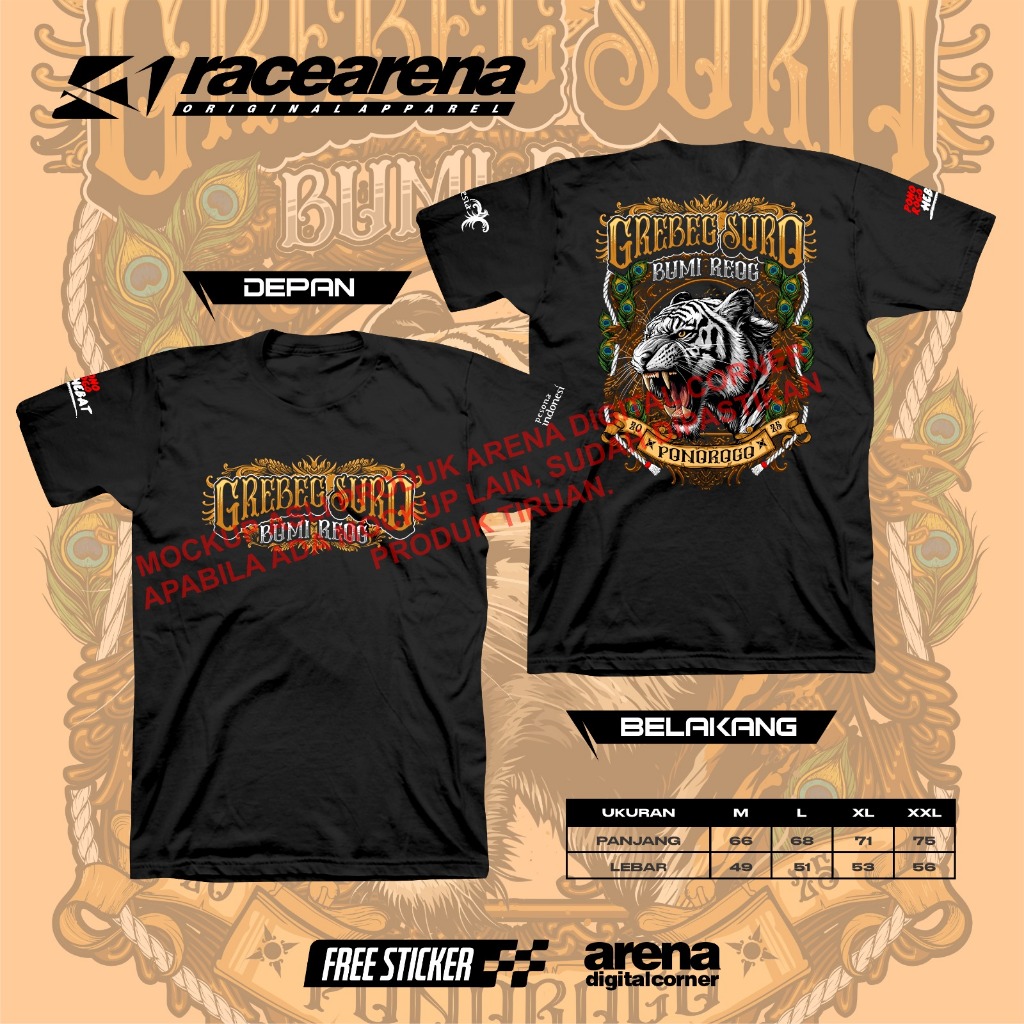 kaos 2025 HARIMAU PUTIH GREBEG SURO bumi reog ponorogo hebat budaya jawa