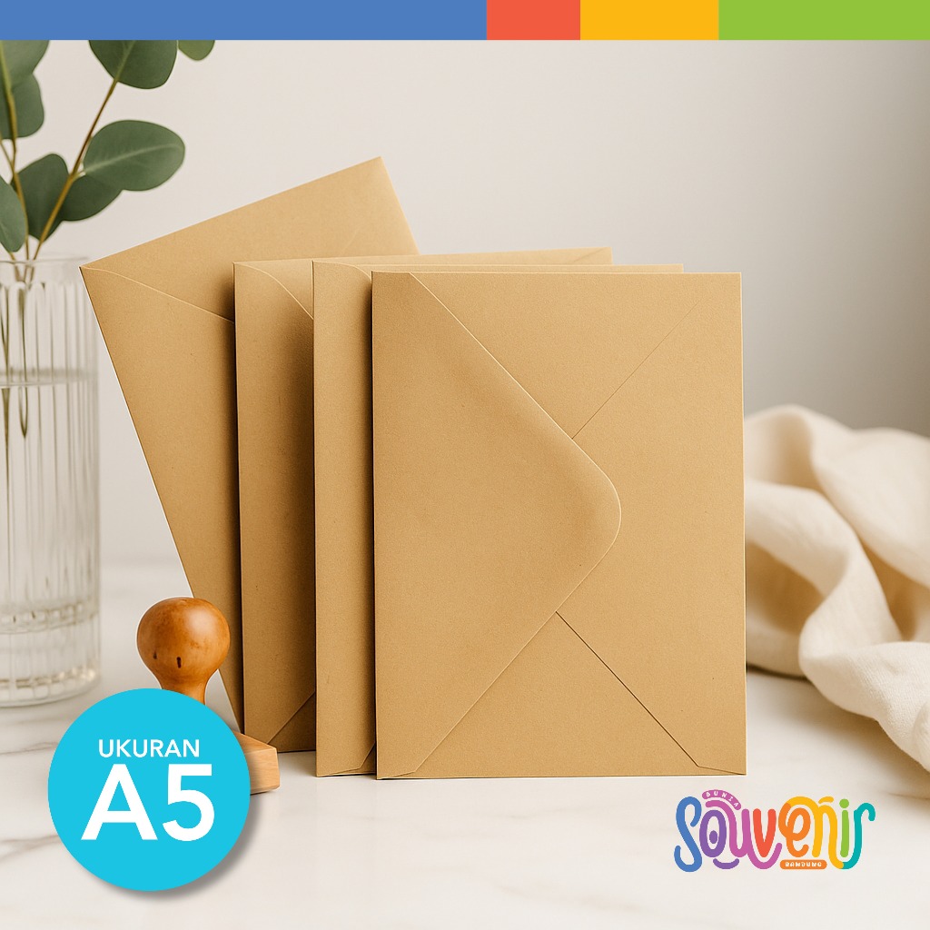 

A5 Amplop Vintage Kraft | Bahan Kraft 150GR | Ukuran 22x16 cm A5 | Amplop Cokelat Murah