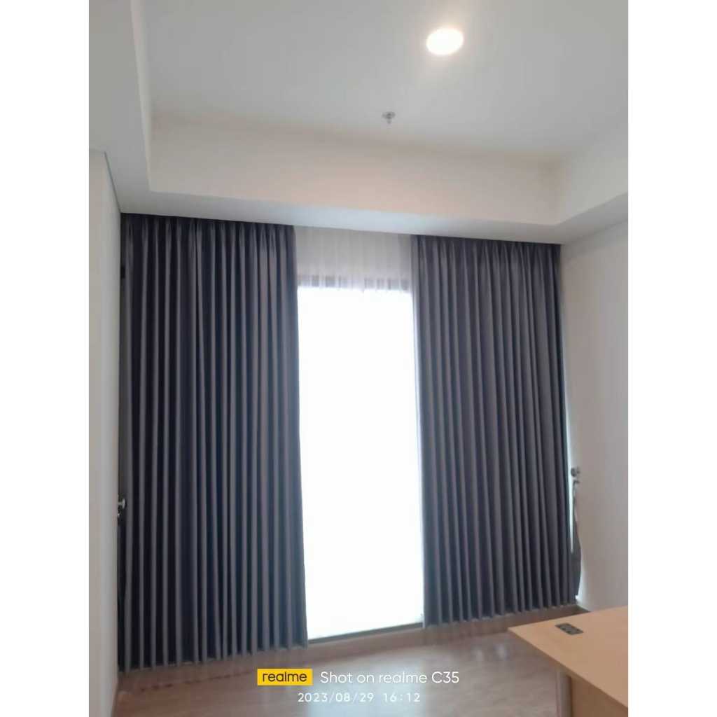 Gratis Vitrase beli 2 Gorden Blackout 90% tebal grey/abu2 doff/ glosy baguss, mewahh