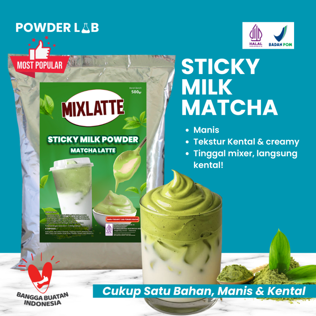 

Bubuk Minuman Sticky Milk Matcha Latte - Powder Drink Sticky Milk