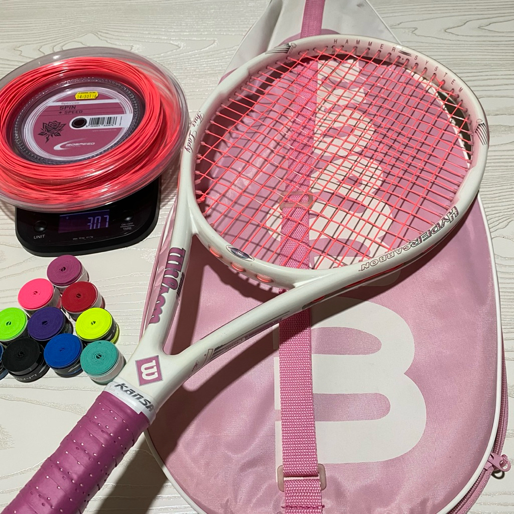 RAKET TENIS WILSON HAMMER FAIR LADY 286gram siap pakai bonus grip cadangan