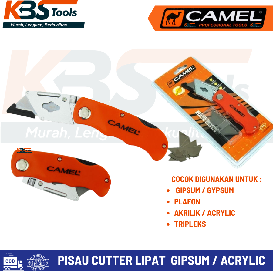 Pisau Cutter Gipsum Gypsum CAMEL - Kater Lipat Potong Akrilik Plafon Tripleks Serbaguna