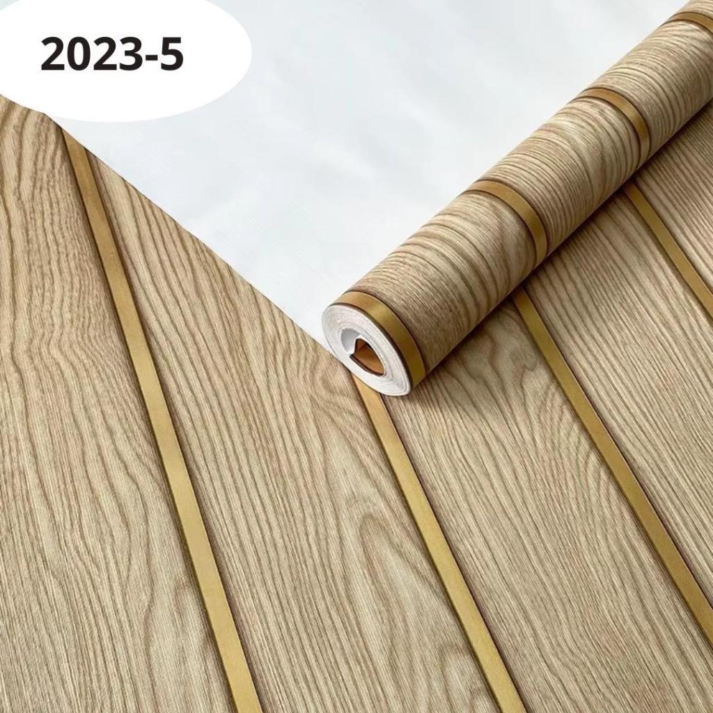 WALLPAPER DINDING MOTIF KAYU WARNA COKLAT MUDA GOLD/WALLPAPER DINDING KAYU GOLD MODERN MEWAH/WALLPAP