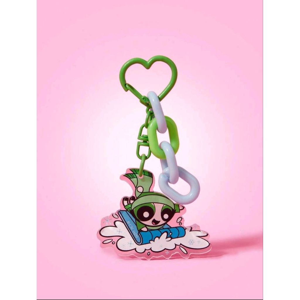 THE POWERPUFF GIRLS X SHEIN Buttercup Skiing Pattern Acrylic Chain Keychain