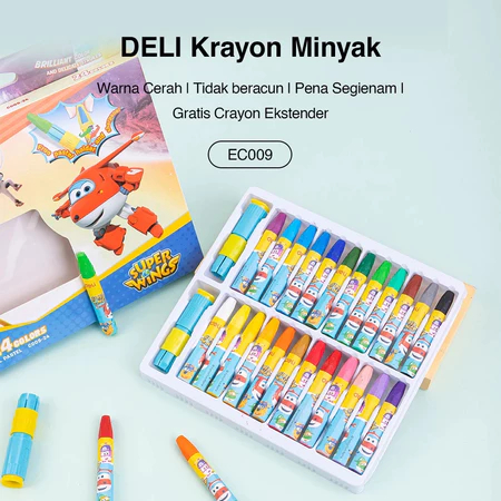 

DELI Crayon Super Wings / Krayon Minyak 12,18,24 Warna - EC009