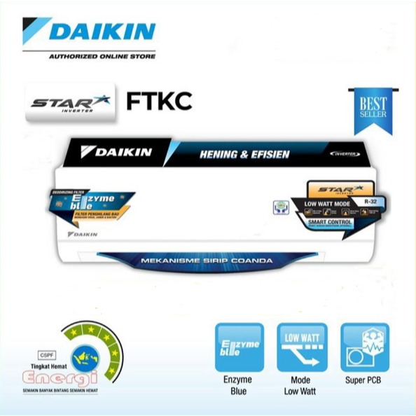 DAIKIN Ac Split Star Inverter FTKC60TVM4 [2.5PK] / FTKC71TVM4 [3 PK]
