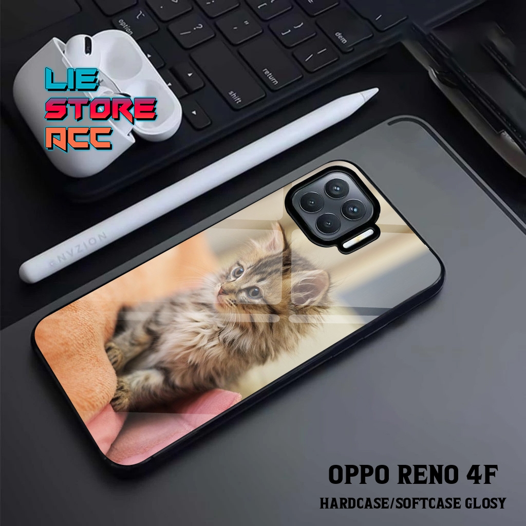 liestore_acc Case OPPO RENO 4 / RENO 4F / RENO 4 PRO Motif [ KUCING ] Hp Glossy Casing Hardcase Soft