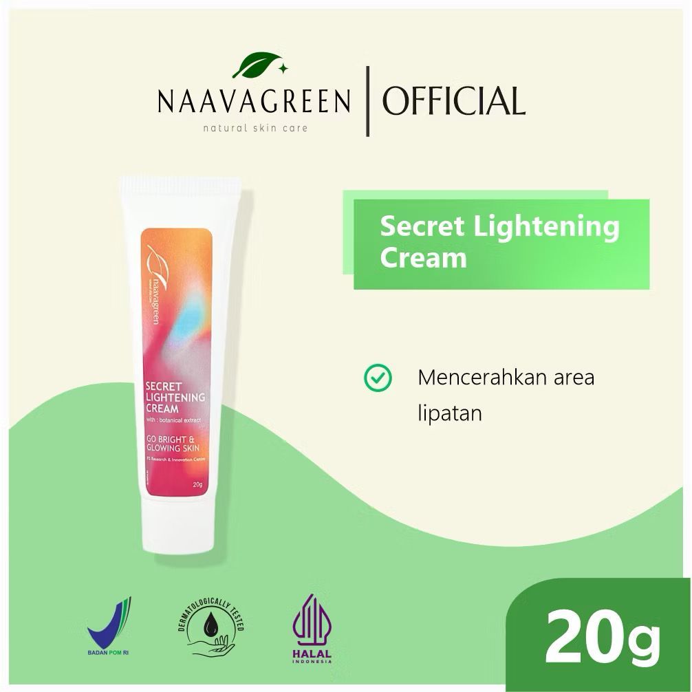 NAAVAGREEN Secret Lightening Cream - Mencerahkan area lipatan
