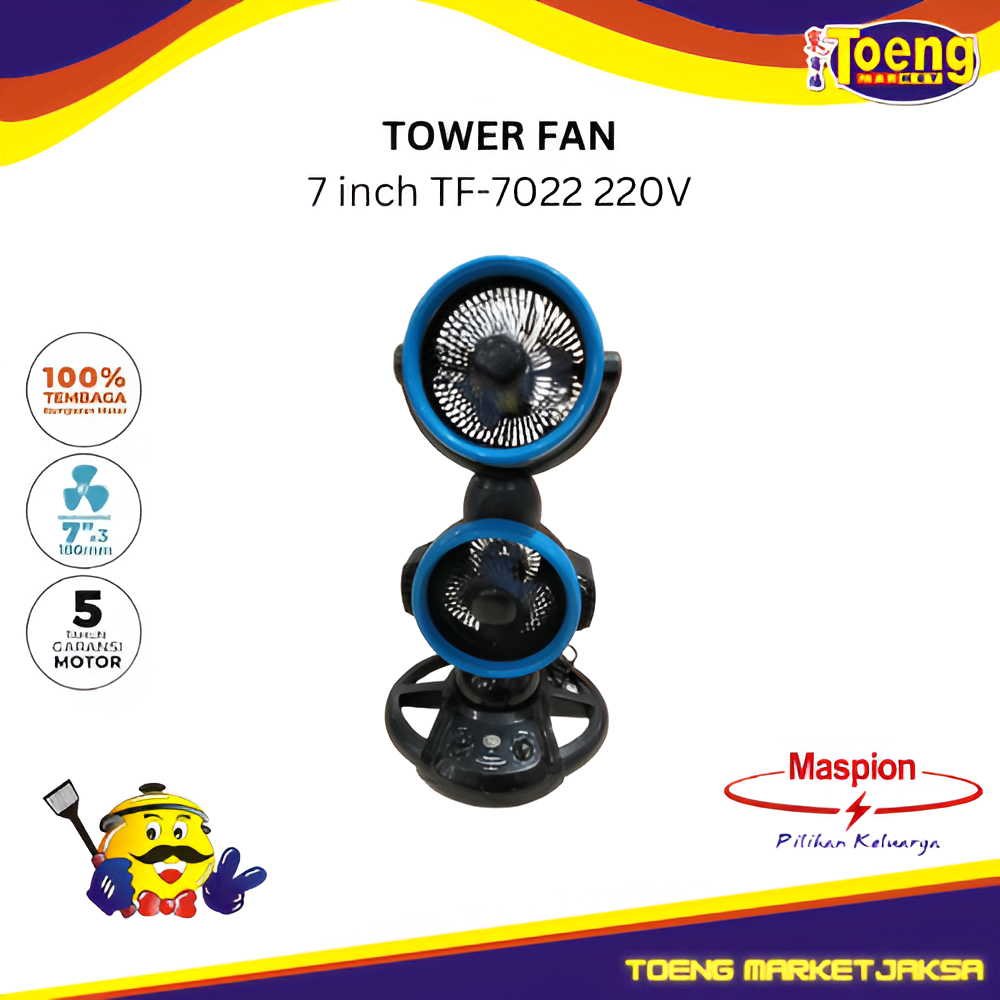 Kipas Angin Bediri - TOWER FAN 7 inch TF-7022 220V MASPION