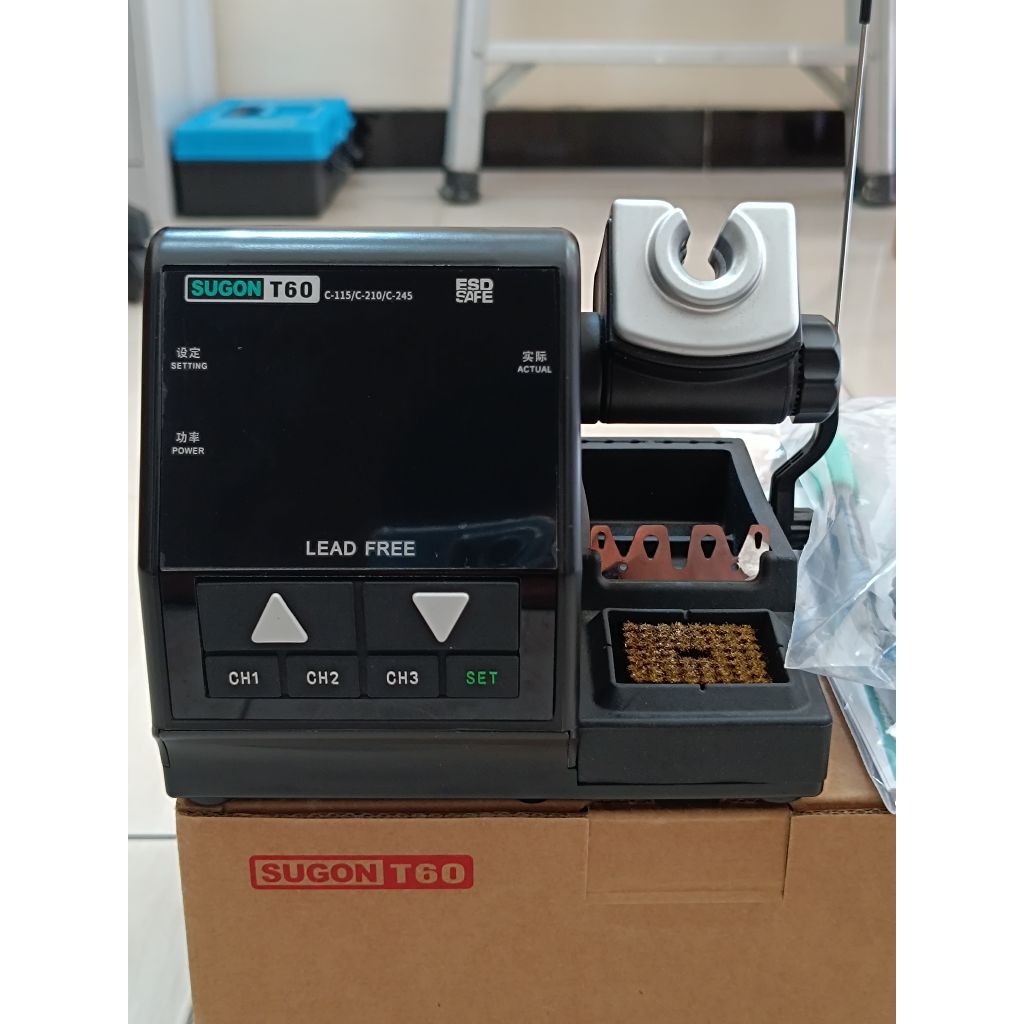 Solder station sugon T60 original sugon. gagang c210 + satu mata solder pisau merek magma