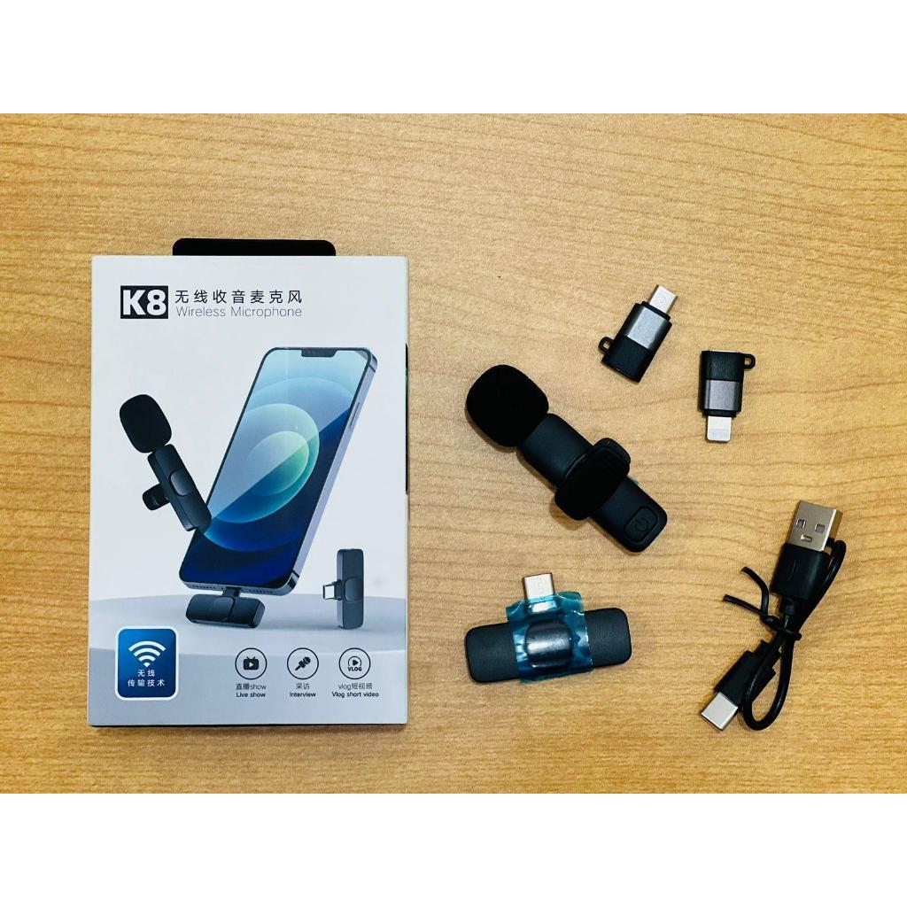 [ Smart ]  Mic Youtuber K8 3in1 / Mic kecil tanpa kabel / mic bluetooth