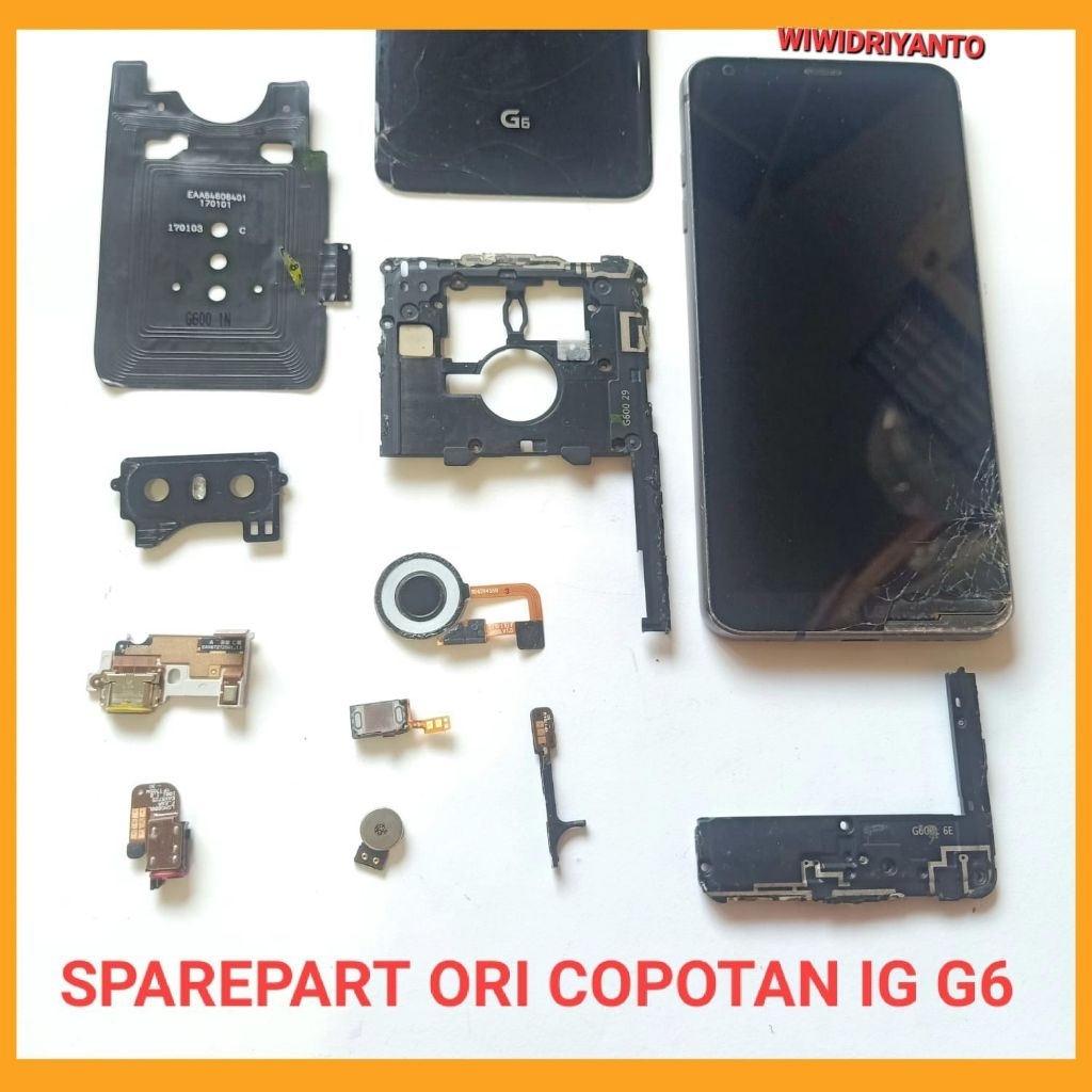 SPAREPART CABUTAN LG G6 ORIGINAL  FLEX NFC  FLEX POWER FINGERPRINT  BAZEL FRAME + TOMBOL LUAR  TUTUP