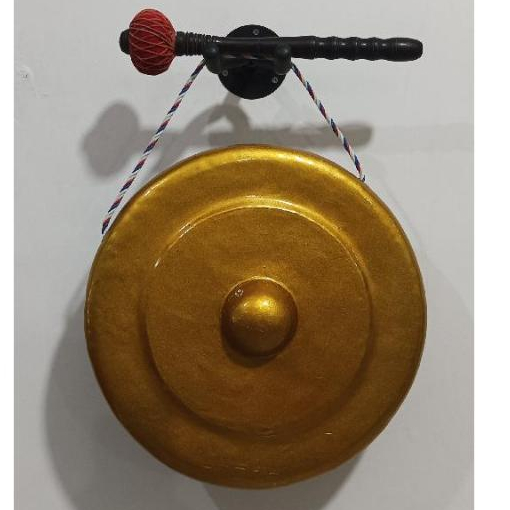 Gong Besi Diameter 35 cm Plus Pemukul (Cat kuning Emas)