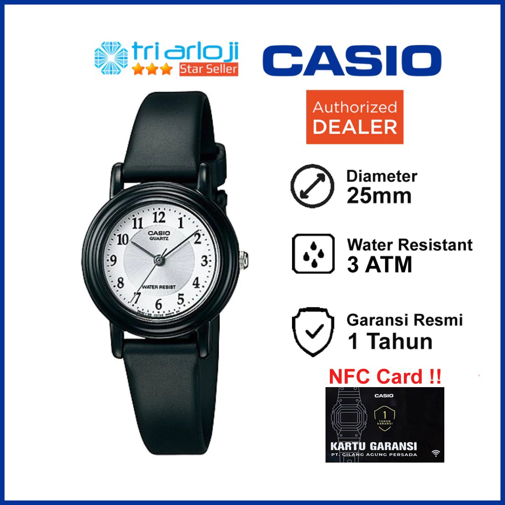 CASIO LQ-139AMV-7B3LDF Jam Tangan Wanita Analog Hitam Putih Rubber LQ-139AMV-7B3 LQ139AMV LQ139