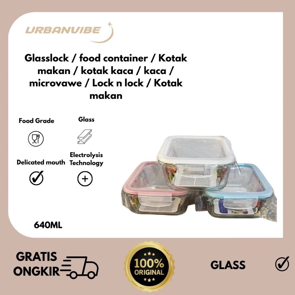 Glasslock / food container / Kotak makan / kotak kaca / kaca / microvawe / Lock n lock / Kotak makan
