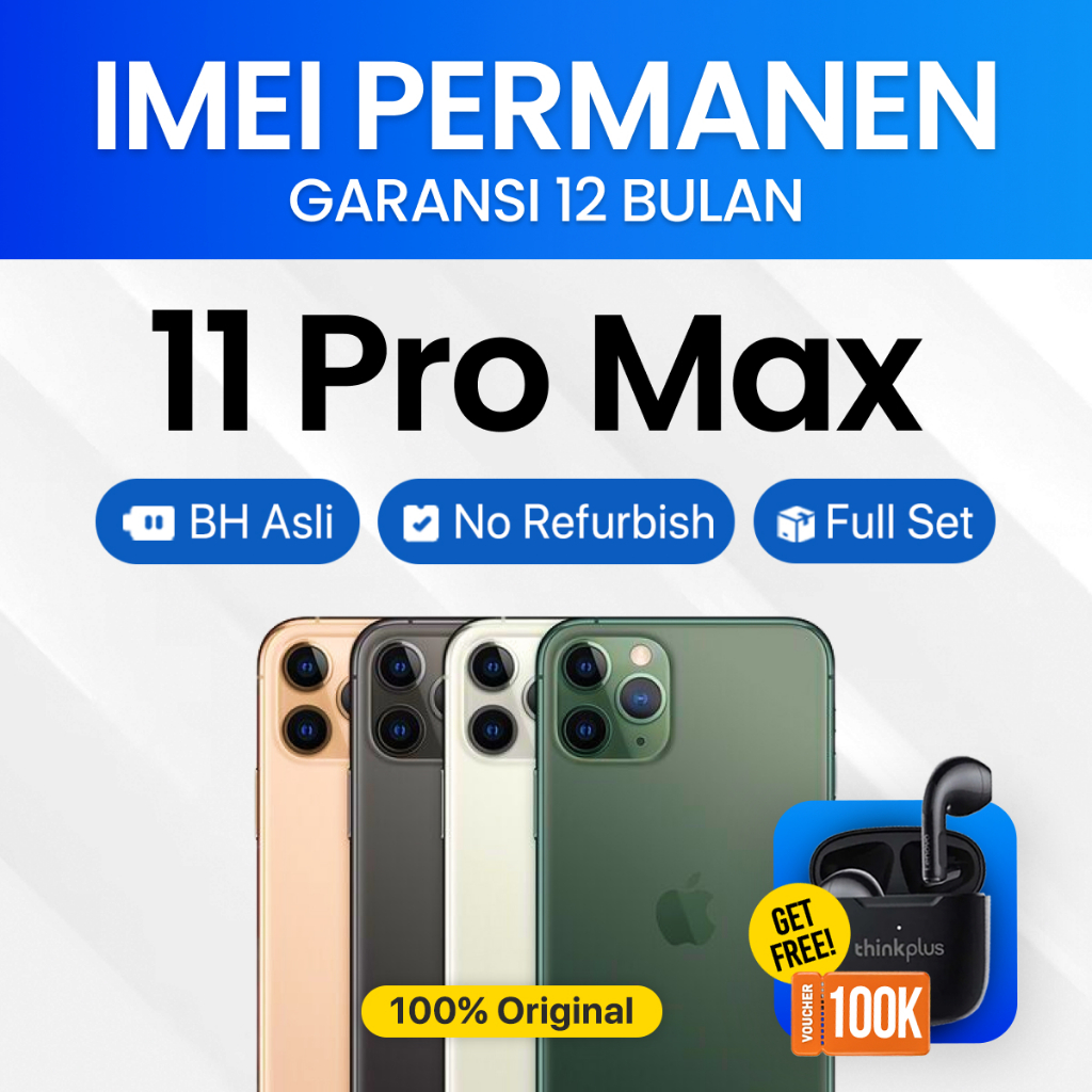 iPhone 11 Pro Max ex iBox Beacukai IMEI Permanen Garansi 12 Bln 100% Original Second iPhone FULLSET 