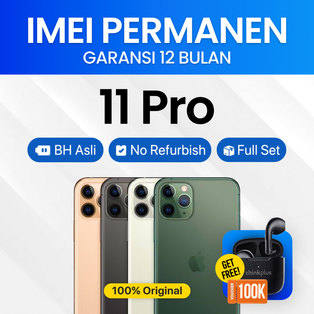 iPhone 11 Pro ex iBox Beacukai IMEI Permanen Garansi 12 Bln 100% Original Second iPhone FULLSET 64GB