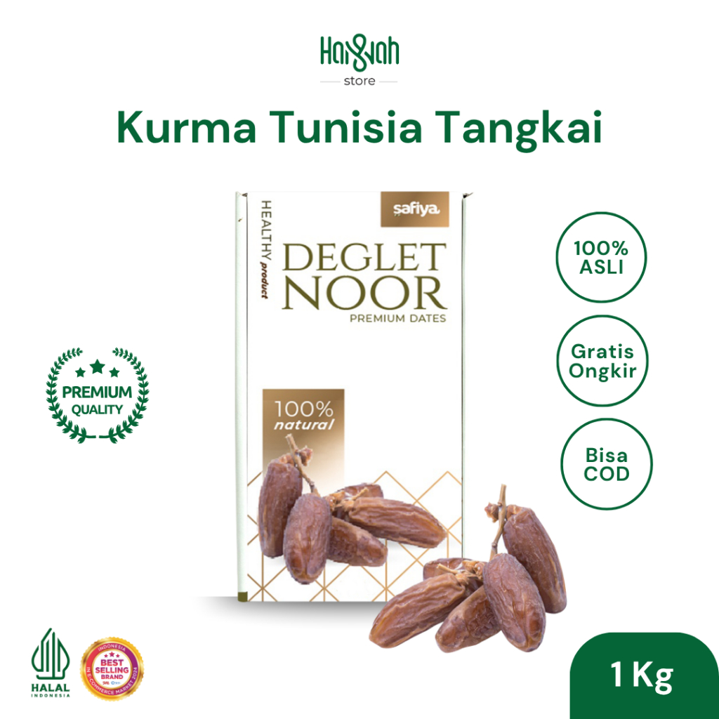 

Kurma Tangkai Safiya 1 Kg Deglet Nour Tunisia Premium