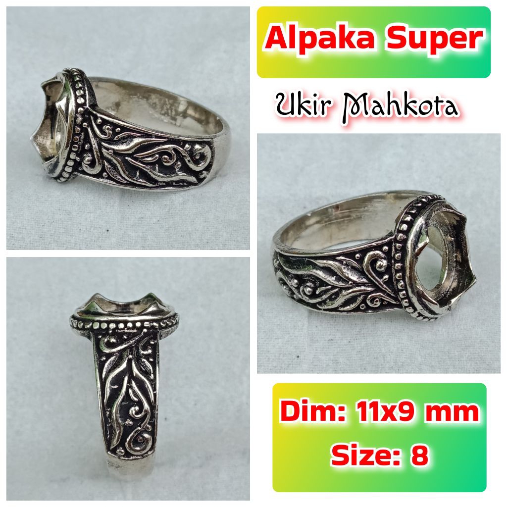emban batu akik dan permata alpaka super ukir mahkota.56