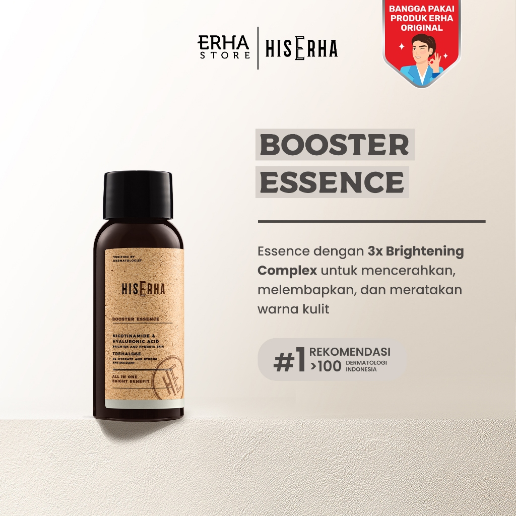 HIS ERHA Booster Essence All In One 60ml - Serum Wajah Pria untuk Mencerahkan, Angkat Kusam, Melemba