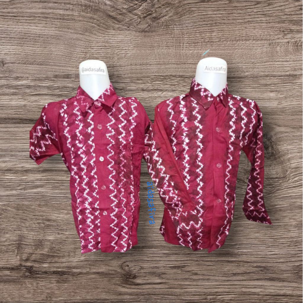SASIRANGAN MERAH BAHAN KATUN/BAJU SASIRANGAN SEKOLAH SD SMP SMA/BAJU SASIRANGAN MERAH TANGAN PANJANG