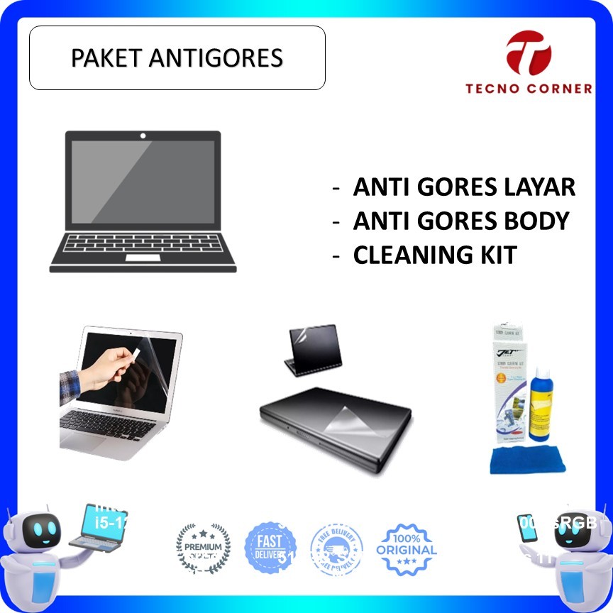 Anti Gores Laptop Layar Dan Body Ukuran 11-17 inch