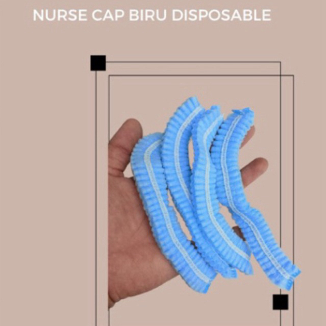 Nurse Cap Biru Disposable Ecer Merk Onemed