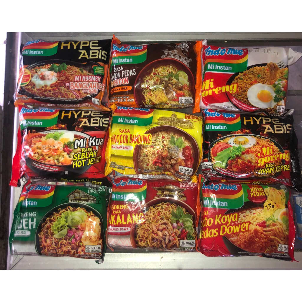 

Indomie GORENG Aceh/ Cakalang/ Nyemek Bangladesh/ Original/ Ayam Gepek