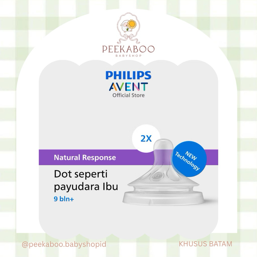 Philips Avent | Dot Bayi Botol Susu | Natural Response | Dot Seperti Payudara Ibu | 9M+
