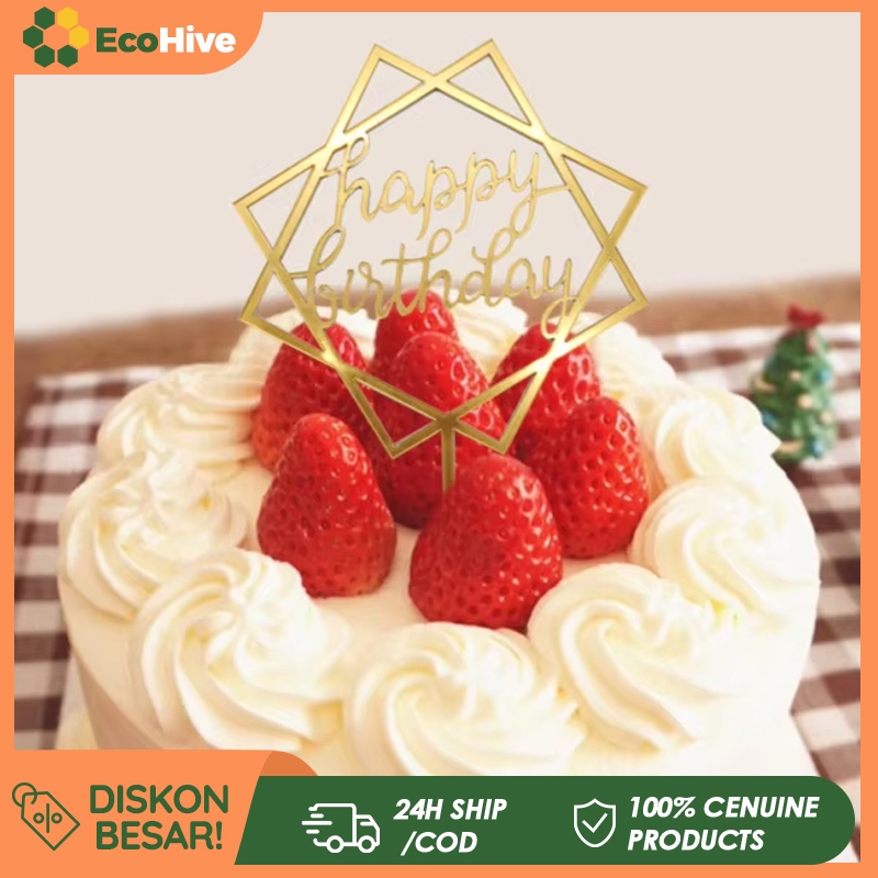 Grosir 100pcs Cake Topper Plastik Cake Topper Happy Birthday  Mini Kecil Topper Lucu Hisaan Ultah