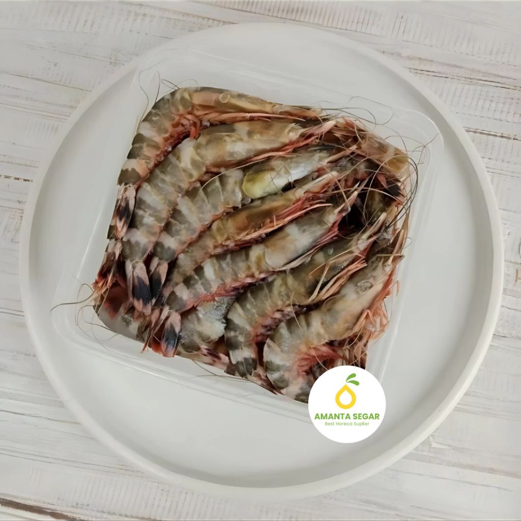 

Amanta Segar | Udang Windu Tiger Extra Jumbo Besar Besar Segar Beku Freshly Frozen Tiger Prawn 1 Pack