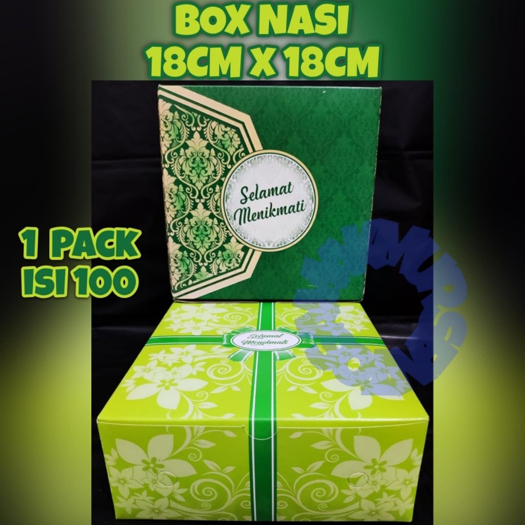 

Box Nasi 18x18 / Kotak Nasi Motif 50 lembar / Snack Box / Dus Nasi / Kotak Kue