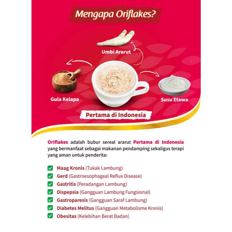 

XMASTER ORIFLAKES SEREAL ASAM LAMBUNG MAAG SEREAL UMBI GARUT ARARUT SACHET