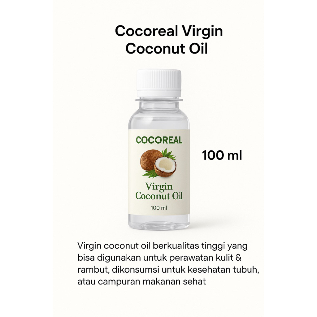 

VCO cocoreal 100 ml, asli murni tanpa bahan kimia dan pengawet