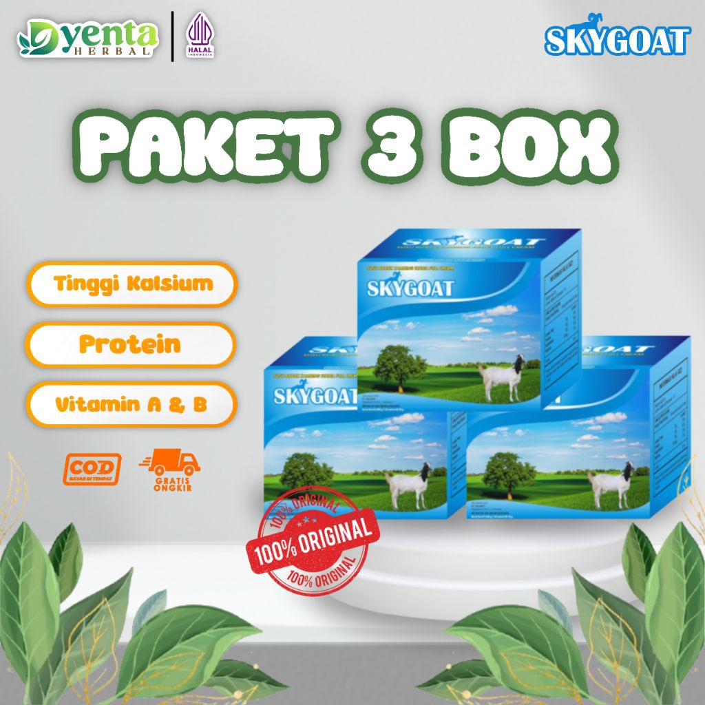 

Skygoat Susu Kambing Etawa Bubuk Sky Goat Original Paket 3 Box isi 30 sachet