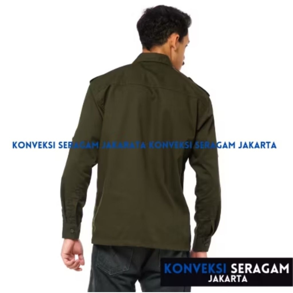 Kemeja Pdl Hijau Army/Baju Pdl