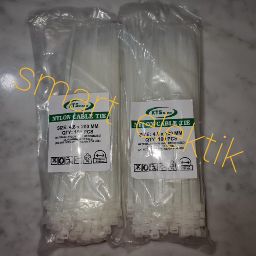 

Kabel ties 4.8mmx20cm putih / tali tis 4.8 mm x 200mm / tali tis 20cm